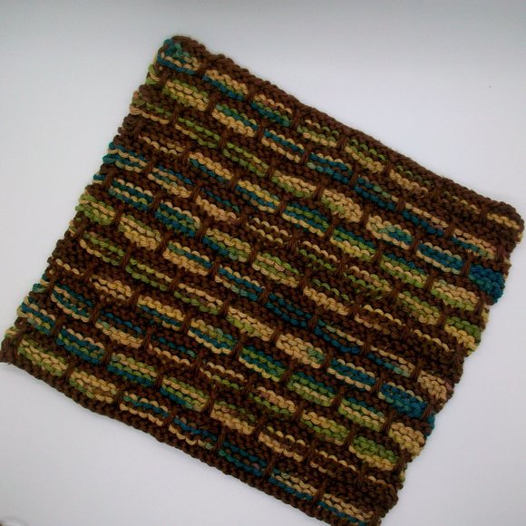 Handmade Knit Brown Cotton Wash Dish Spa Cloth Scrubbie Set - Picture 3 of 5